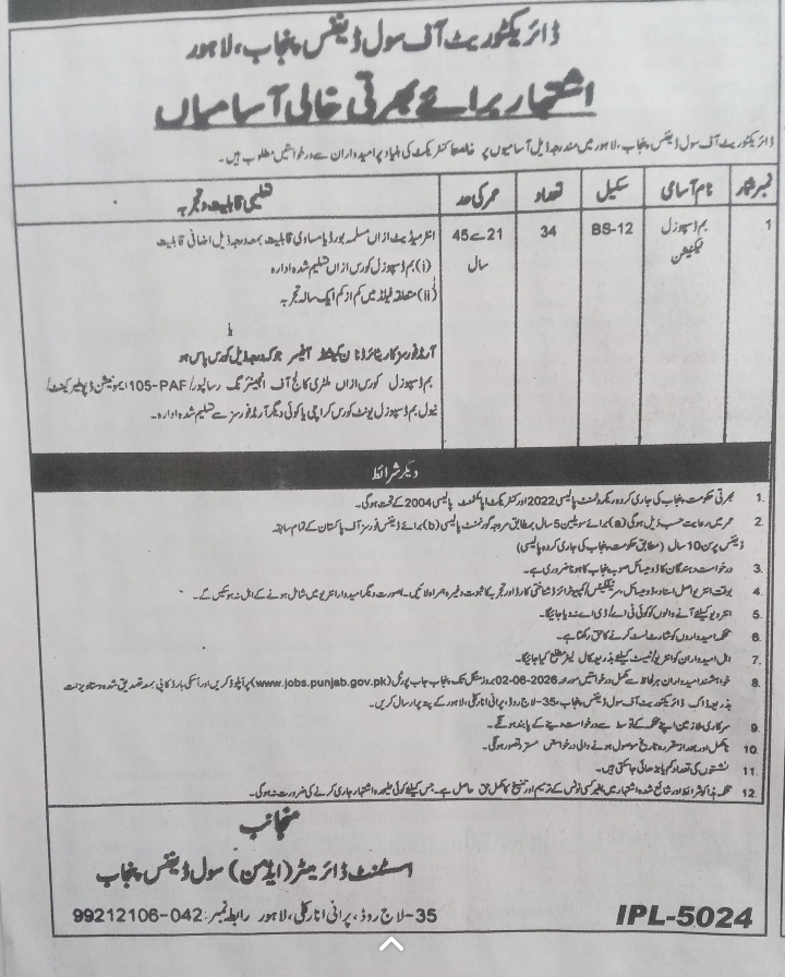 Civil Defence Punjab Jobs 2026 Jobs Advertisement Pakistan