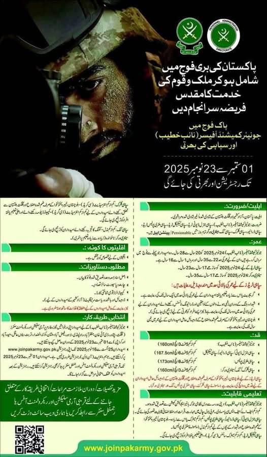  Pak Army Soldier Jobs 2025 Advertisement Online Apply