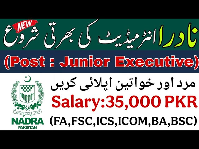 NADRA Junior Executive Jobs 2025