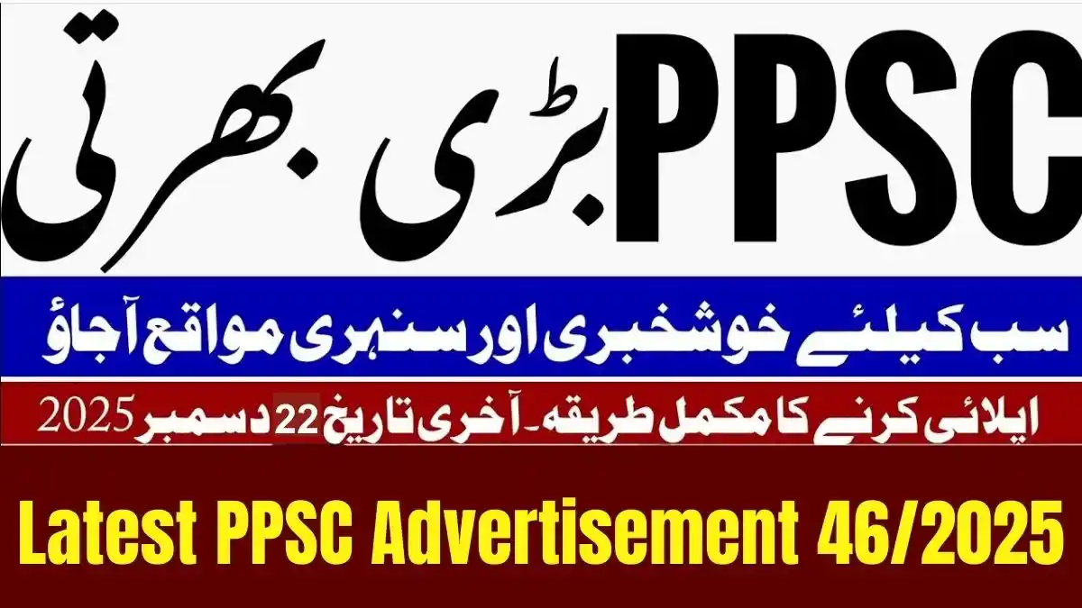 PPSC Jobs 2025 Advertisement No 46/2025