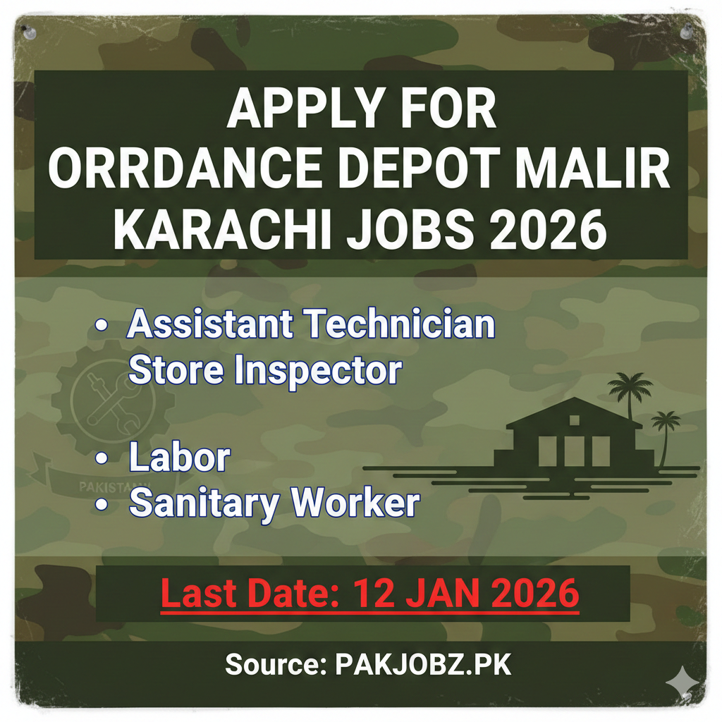 Ordnance Depot Malir Karachi Jobs 2026