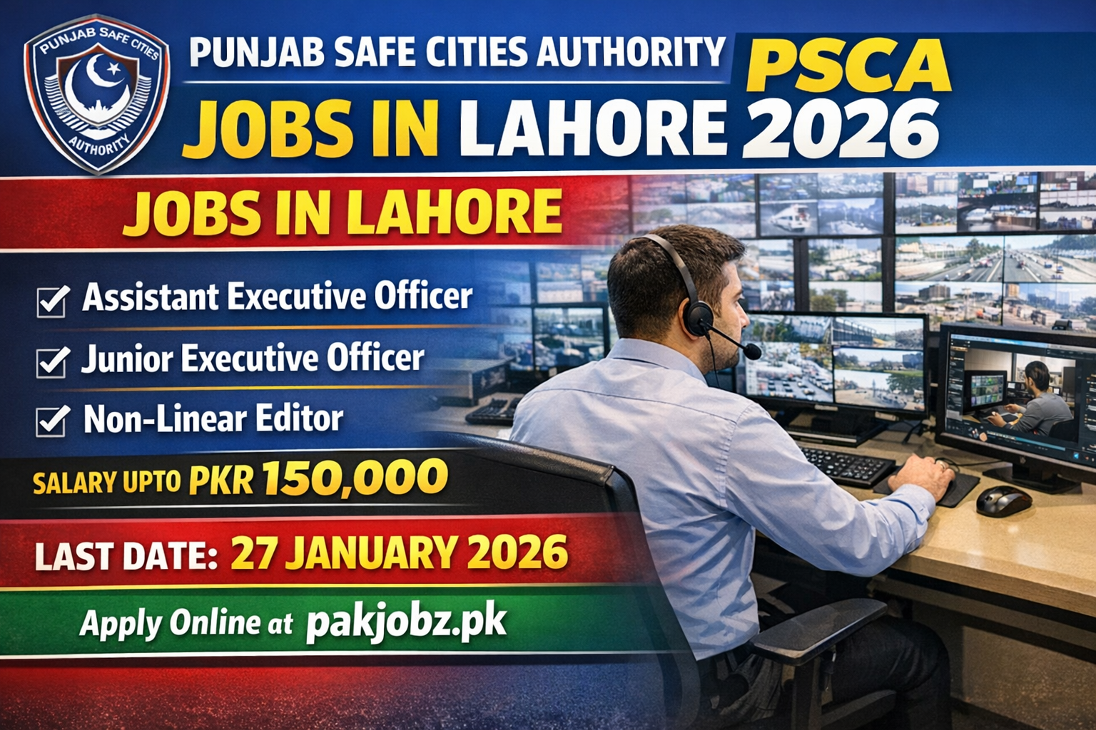 Punjab Safe Cities Authority PSCA Jobs 2026