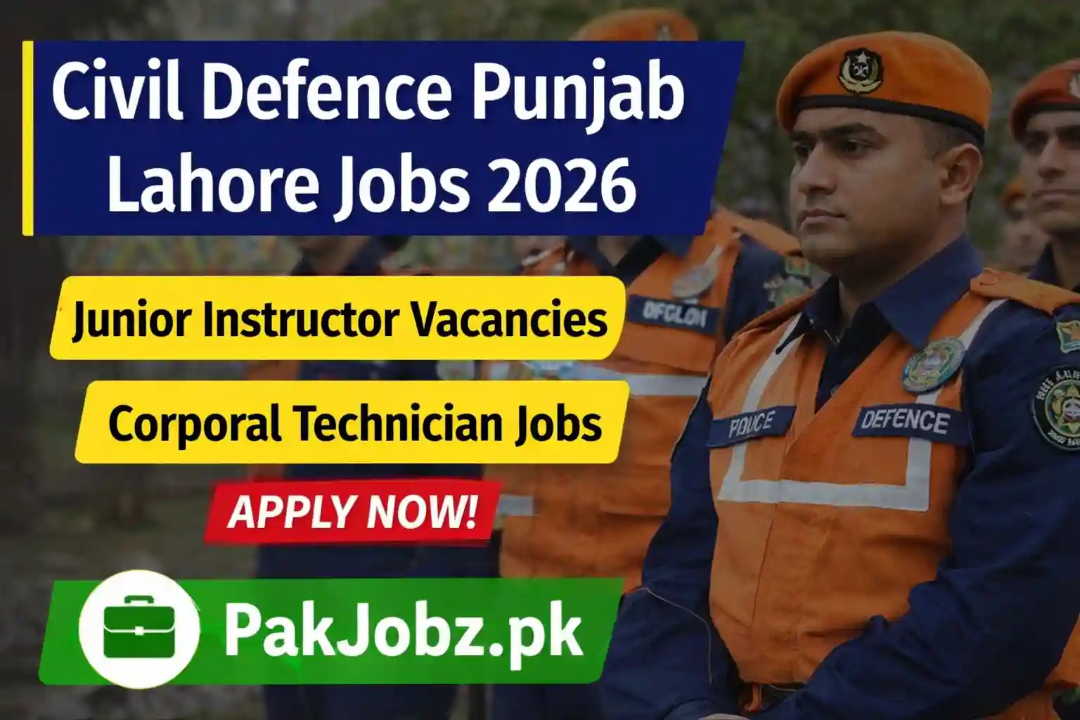 Civil Defence Punjab Lahore Jobs 2026