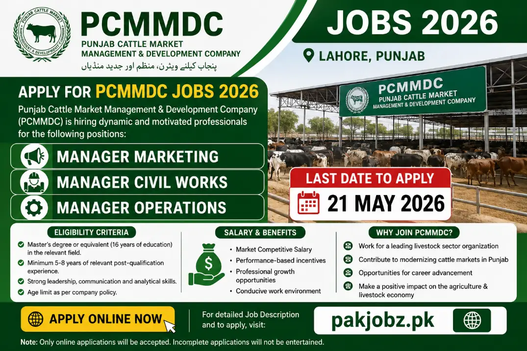 PCMMDC Jobs 2026 Lahore