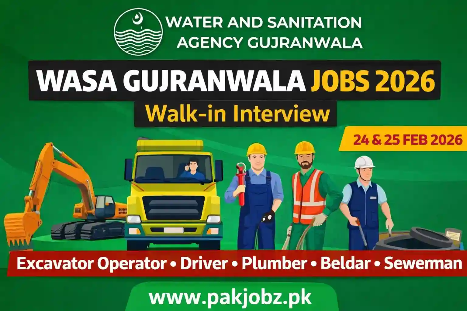 WASA Gujranwala Jobs 2026 | Walk-in Interview | Daily Wage Vacancies