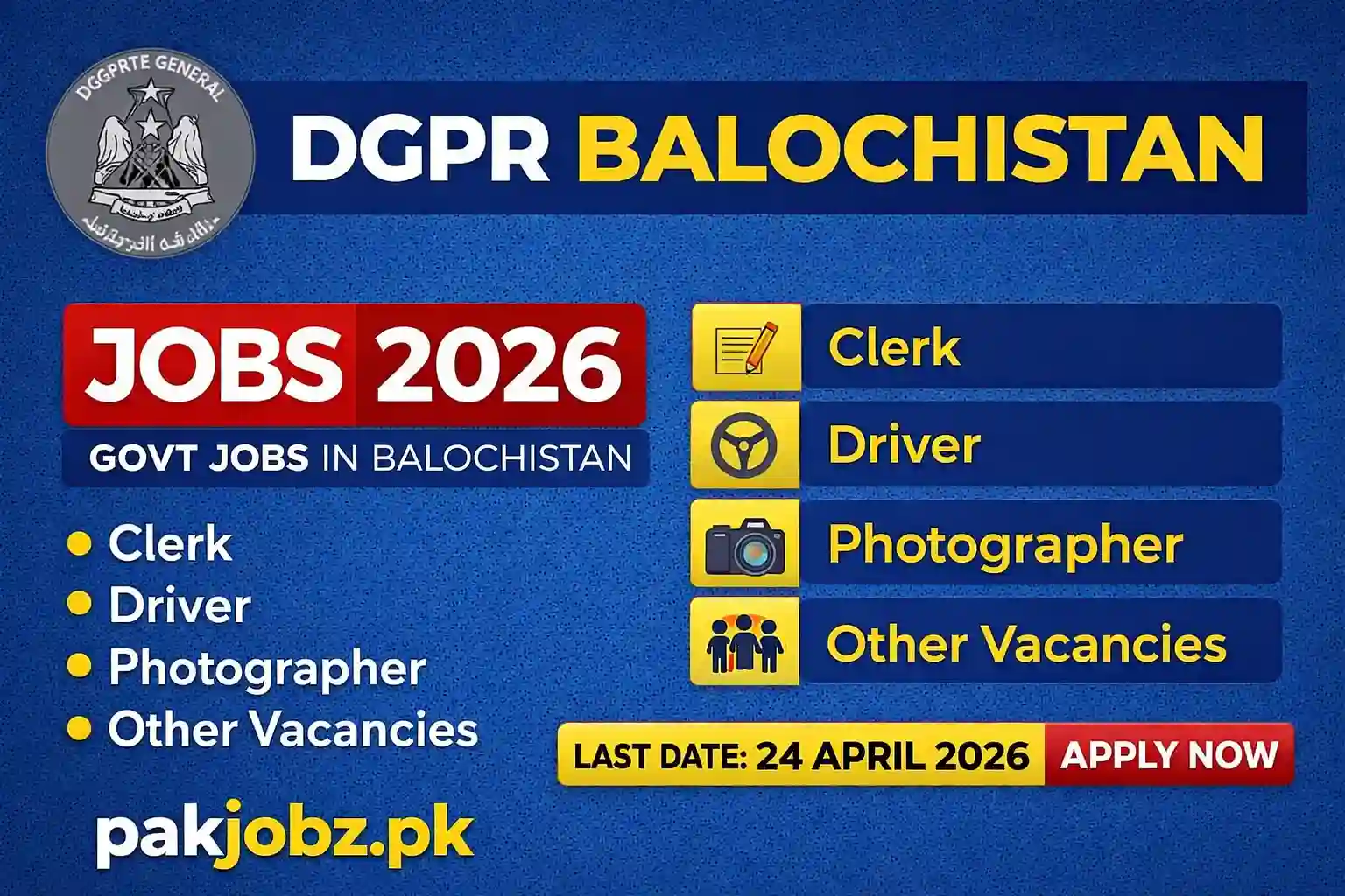DGPR Balochistan Jobs 2026