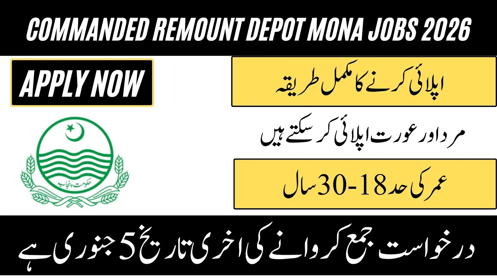 Pakistan Army Remount Depot Mona Jobs 2026