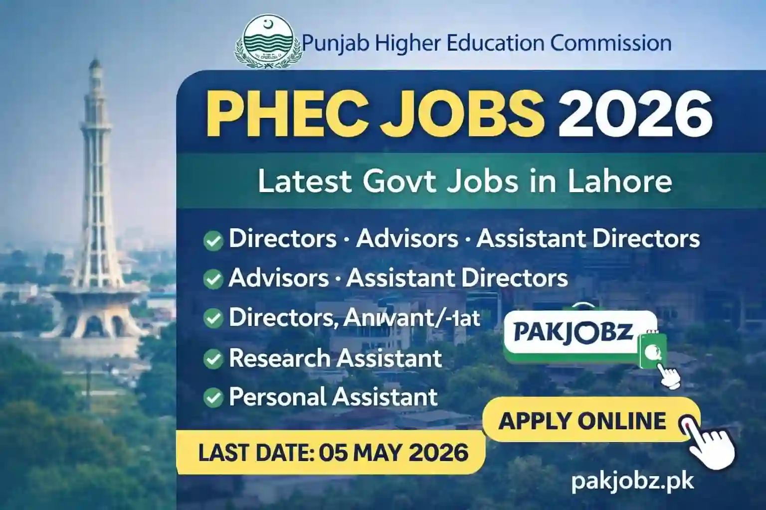 Punjab Higher Education Commission PHEC Jobs 2026