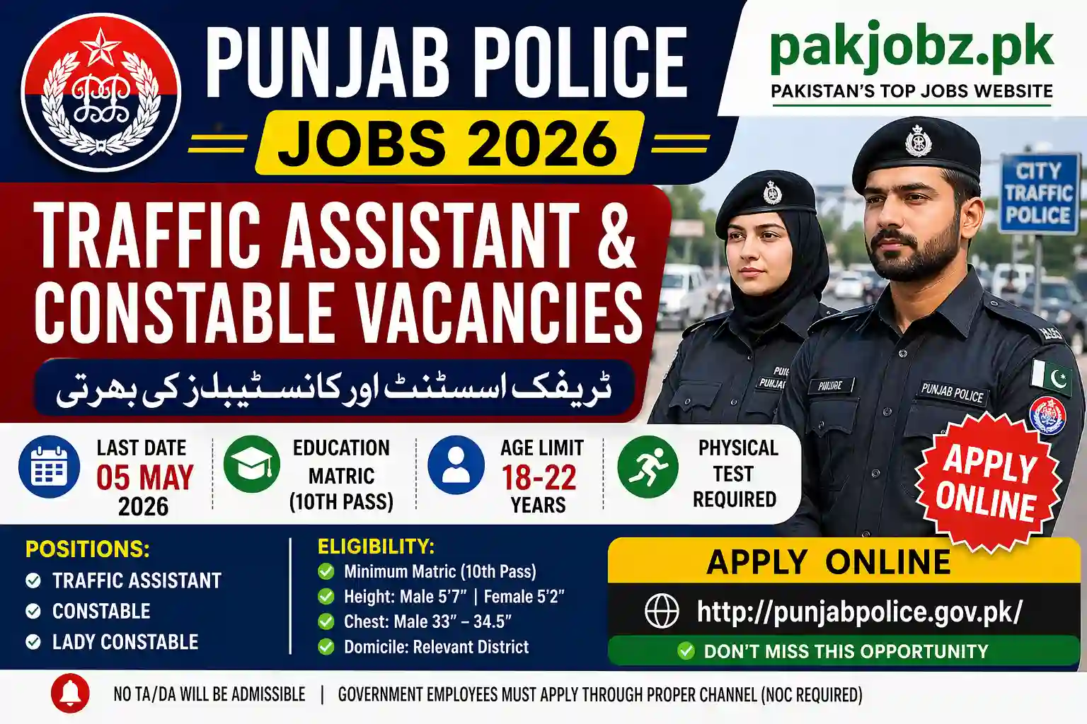 Punjab Police Jobs 2026 Apply Online