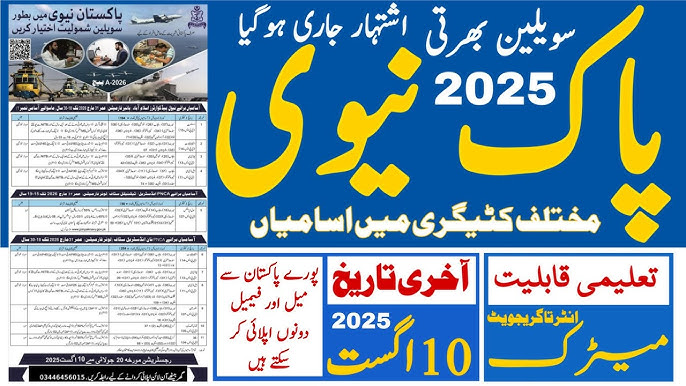 Pak Navy Civilian Jobs 2025 Advertisement Application Process