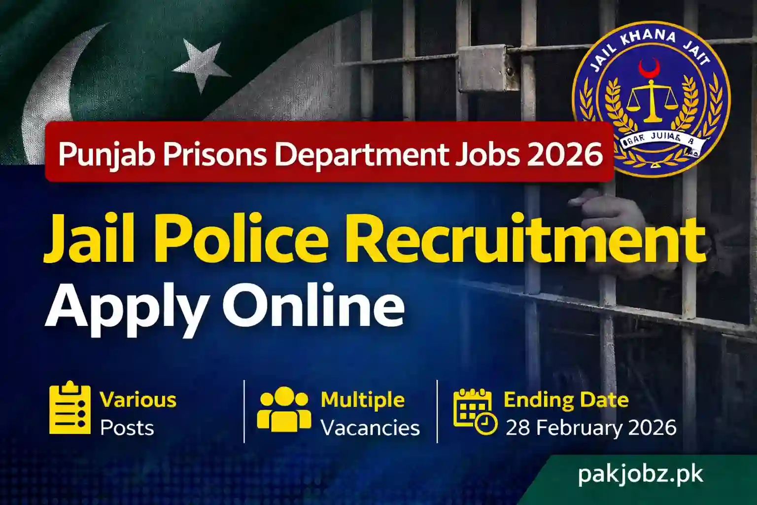 Punjab Prisons Department Jobs 2026 - Jail Police Recruitment Apply Online